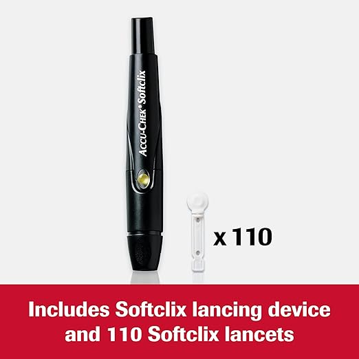 Accu-Chek Softclix Diabetes Lancing Device and 110 Softclix Lancets for Diabetic Blood Glucose Testing (Packaging May Vary)
