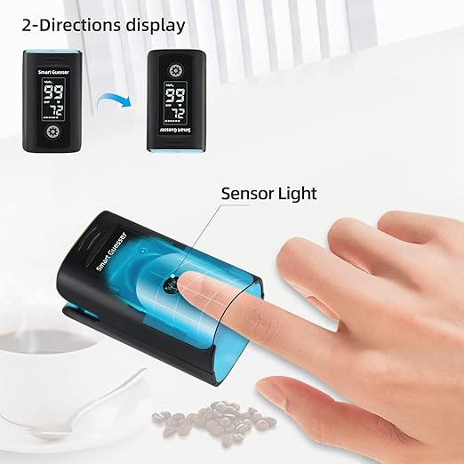 Pulse Oximeter Fingertip Blood Oxygen Saturation Monitor, Heart Rate/Spo2 Oximeter with LCD Screen, AAA Batteries, Lanyard And Protection Bag, Black