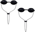 See-Through Safety Goggles Pack of 2, Transparent Safety Glasses for Tanning Use, and Half-clear Eye Protection, 2 Separate Storage Cases Included