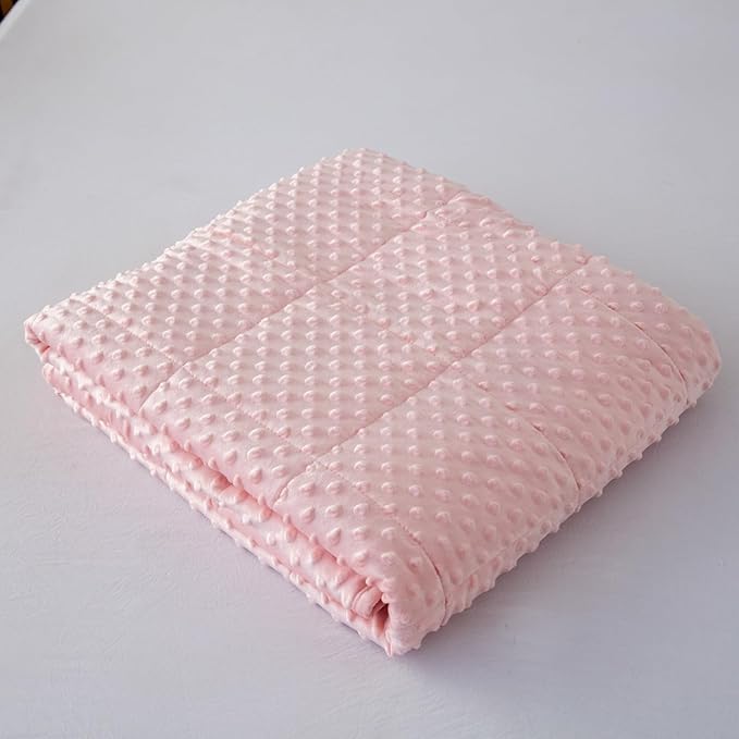 Weighted Blanket with Minky Duvet All Season,Reversible Soft Heavy Weighted Blanket for Adult Pink(7lb,40in*60in)
