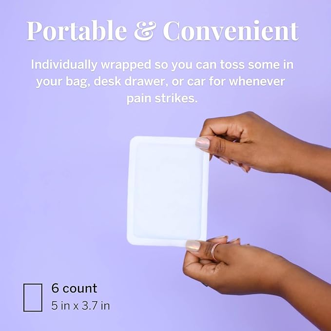 Pixie Period Cramps Menstrual Pain Relief Heat Patches - Lower Abdominal & Back Soothing Therapy - Natural Alternative to Lidocaine ICY Hot - Up to 8 Hours - 6 Count Discreet Disposable Heat Pads
