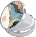 Nipichsha Pill Box, Small Pill Case for Purse & Pocket, Cute Travel Medicine Organizer, Portable Medicine Container Holder to Hold Vitamins, Medication, Fish Oil & Supplement, Watercolor Sunrise