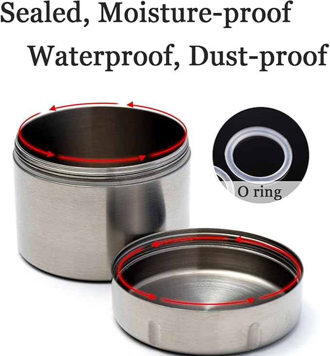 Titanium Pill Container Large, Waterproof Pill Case, Daily Pill Organizer Portable Travel Pill Box, Compact Bpa Free Metal Medicine Organizer, Outdoor EDC Sealed Bottle for Pocket Purse Handbag