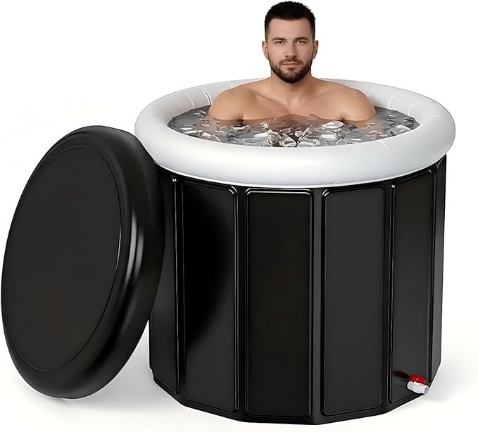 Ice Bath Tub for Athletes - Extra Large Cold Plunge Tub for Muscle Recovery & Cold Water Therapy, Portable Multi-Layer Ice Bath for Home, Gym, Backyard, Spa, Indoor & Outdoor Use (White, 30X35.5 IN)