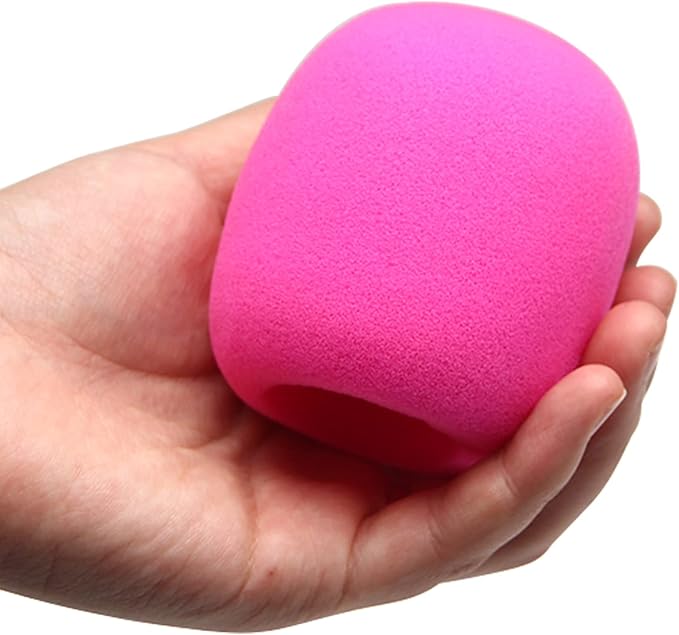 Fielect 2Pcs Microphone Covers Foam Mic Cover Handheld Microphone Windscreen Shield Mic Foam Filter Pink for KTV Broadcasting
