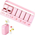 Weekly Pill Organizer 7 Day Pill Organizer one time a Day with Reminder, Detachable Travel Pill Case, Large Capacity Medicine Organizer for Vitamins, Supplements & Daily Medications (Pink)