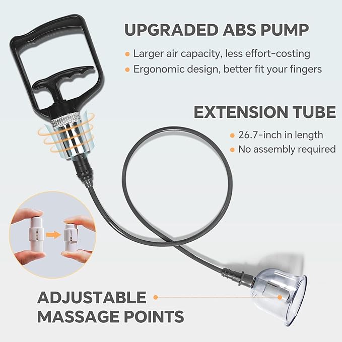 Cupping Therapy Set w/ 12 Massage Cups for Back Pain Relief Physical Therapy with Hand Pump