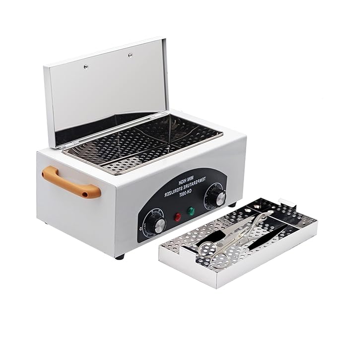 1.5L Autoclave Sterilizers,High Temperature Nail Tool Sterilizer Metal Tool Cleaning Box,Sanitizing Box for Nail Tools with Timer Dry Heat Sterilizer Cabinet Equipment