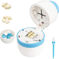 Pill Cutter Splitter for Small or Large Pills, Profesional Pill Cutter 1/4 & 1/2 Divider, Includes Storage Compartment, Accurate and Easy Cutting for Tablets, Vitamins (Blue)