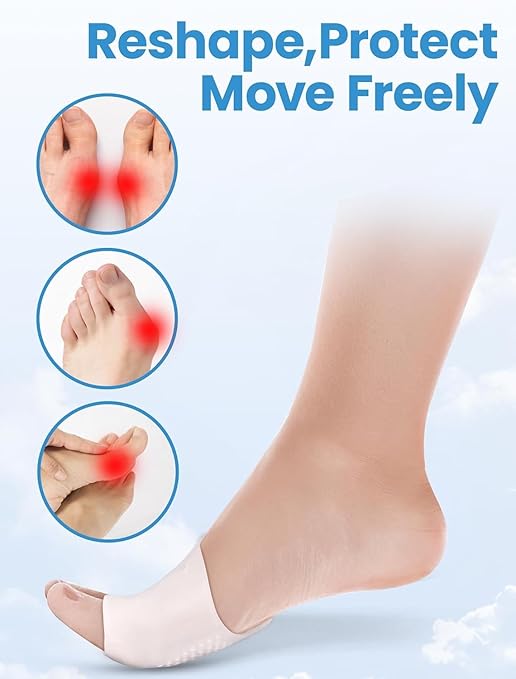 Toe Separators - Podiatrist Recommended, Toe Spacers for Men and Women, Breathable Bunion Corrector, Plantar Fasciitis(2 Pair)