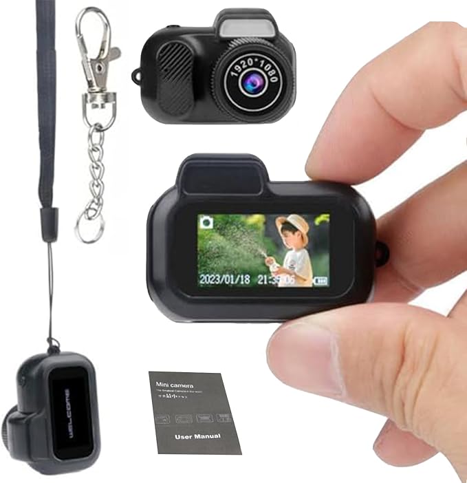 Galatee Keychain Camera, 1080P mini Pixel Camera, Micro mini DV/Camcorder, Portable Chain with Eight Filters, Long Battery Life for Indoor and Outdoor use (No Memory Card)