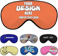 Custom Sleep Mask with Photo Text Logo, Customized Eye Mask for Men Women Kids Pressure-Free Comfy Adjustable Silky Skin-Friendly, Non-Allergic Eye Cover Custom,#Coral