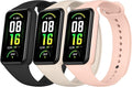 Amzpas TPU Bands for Amazfit Band 7 Fitness & Health Tracker, 3 Pack Soft Breathable Wristband, Adjustable Replacement Sportt Strap for Women Men