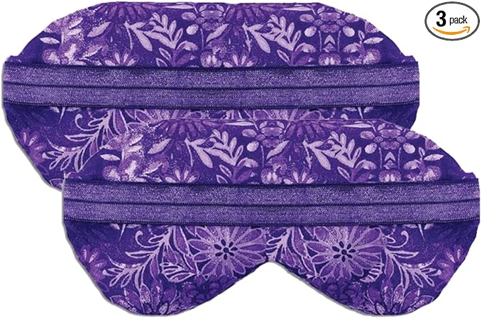 Nature Creation Lavender Aromatherapy Sleeping Eye Mask Pillow - Weighted Eye Mask for Sleeping, Relaxation, Yoga and Stress Relief - Cold Therapy Eye Masks for Women, Men - Purple Flowers 2 Eye Masks