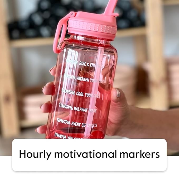 Takeya Tritan 32 oz Motivational Water Bottle with Straw Lid - Durable, BPA-Free - With Time Marker - Leakproof & Non-Slip Bumper - Breezy Blue