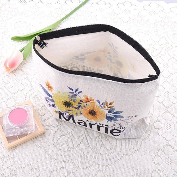 Engagement Gifts for Her Cosmetic Bag Bridal Shower Gifts for Bride Makeup Bag Pouch Wedding Gift Toiletry Bags Bride To Be Gift Bags Newlywed Married Engaged Travel Bags Bachelorette Party Pouches