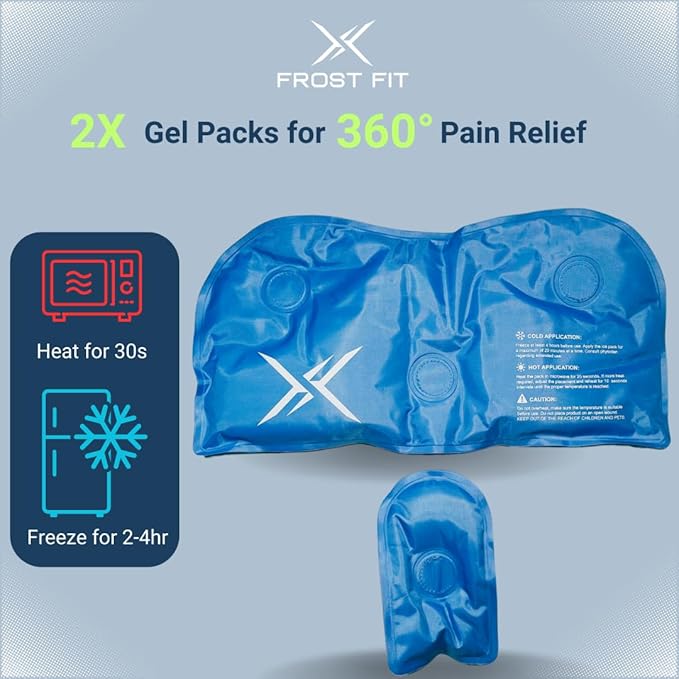 Compression Ankle Ice Pack - Ice Compression Ankle Wrap for Pain Relief | Soft Cold Brace for Recovering Injuries | Support for Swelling, Sprains, & Fractures | Reusable Gel, Fits Small & Large Feet