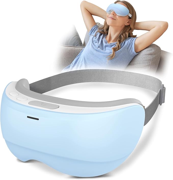 Eye Massager with Heat, Face Massager, Mask for Migraine & Headache Relief, Improved Sleep, Birthday Gifts for Mom Dad Women Men Her Him