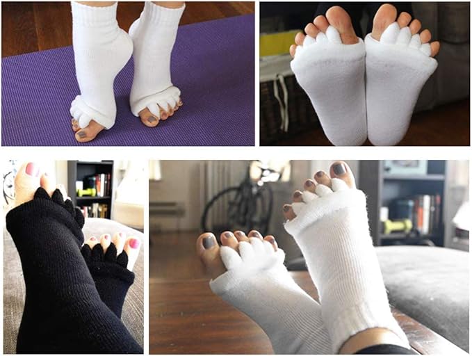Toe Separator Yoga Gym Sports Massage Foot Alignment Socks 2 Pairs