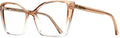 Blue Light Blocking Glasses for Women, Oversized Trendy Cat Eye Computer Gaming Glasses Anti Glare & UV Glare RF6204 (Clear Gradient Brown Cateye Frame)