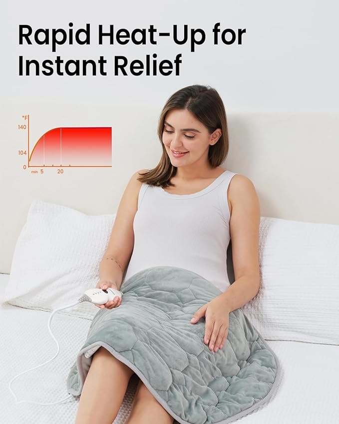 immtree Weighted Heating Pad for Period Cramps, 7lbs XXXL Size(29x24) with Fast Heat Technology, Heated Blankets for Adults, Deeper Pain Relief for Back, Shoulder and Knee