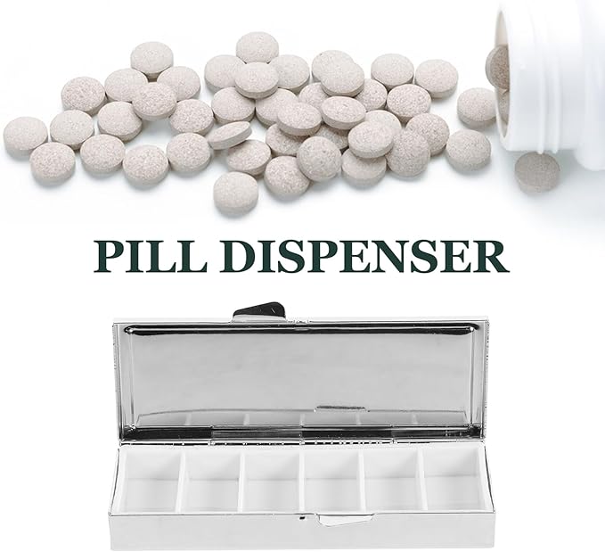 Healifty Box Pill Storage Case Medication Organizer Weekly Stainless Steel 7 Day Pill Case Daily Pill Organizer Pill Storage containers Medicine Organizer Blush Travel Square