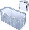 Portable Bath Tub No Installation, 45" Foldable Bathtub for Adults, Separate Hot SPA Tub for Shower Stall, Non-Inflatable Ice Folding Bathubs, Family Soaking Baths
