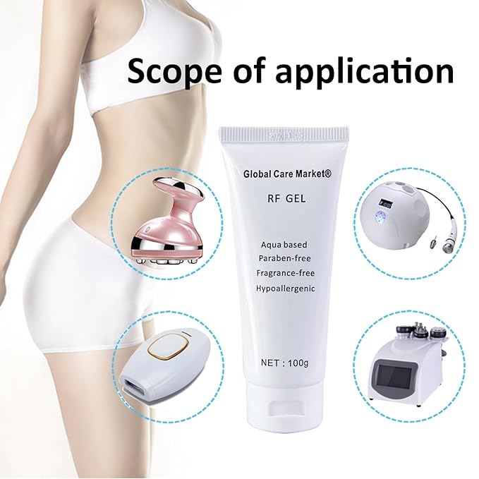 RF Gel 2 Pack-Conductive Gel for Facial Microcurrent, Skin Tightening Cream for Radio Frequency Machine, Paraben-free Skin Cooling Cream for IPL Hair Removals