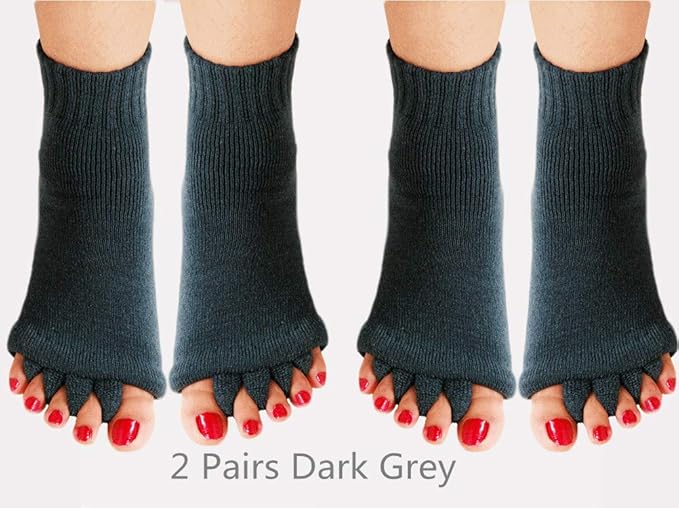 Toe Separator Yoga Gym Sports Massage Foot Alignment Socks 2 Pairs