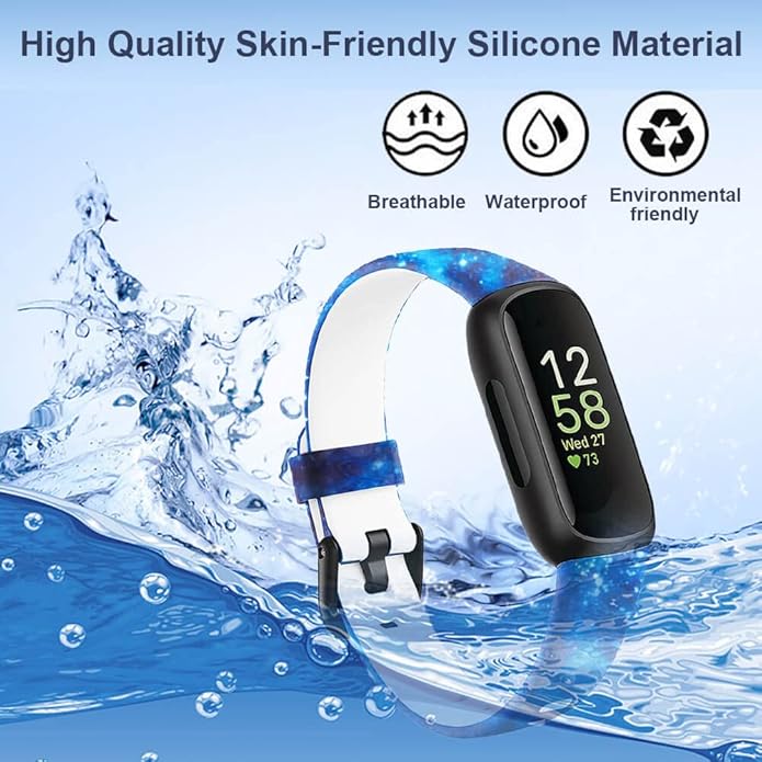 Honecumi Replacement Bands for Fitbit Inspire 3 - Silicone Sport Wristband Strap Bracelets for Women and Men - Colorful Accessories, S/L