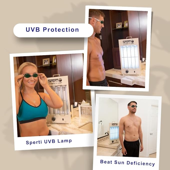 New for 2026 - Padded UV Eye Protection Goggles for The Fiji Sun Tanning Lamp and Red Light Therapy, FDA Registered, Clear Unobstructed Vision, Padded for Comfort