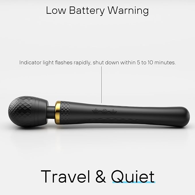 Personal Wand Massager Handheld Cordless Massager Travel-Quiet-Waterproof, USB Rechargeable,Perfect Back Legs Hand Pains and Sports