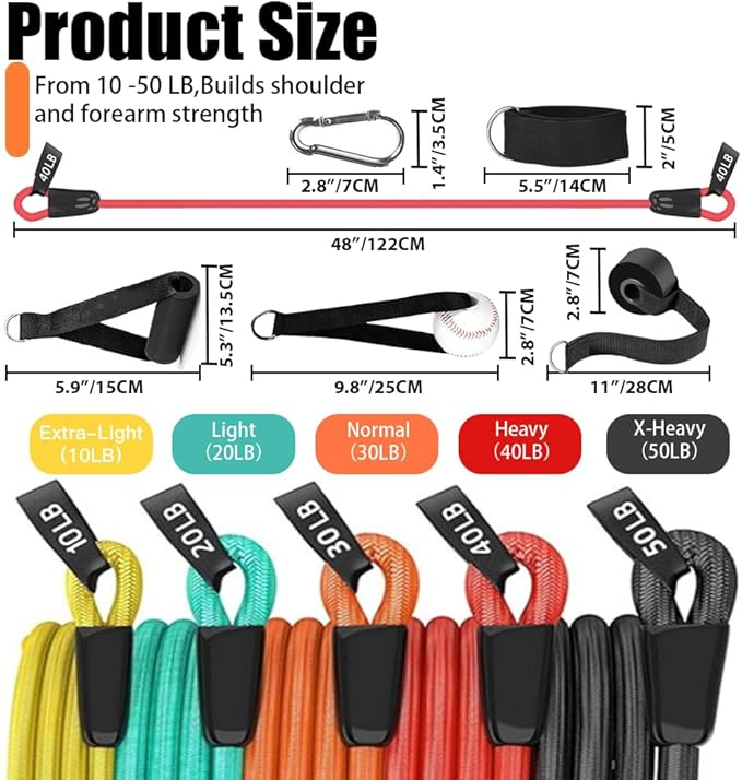 Baseball Resistance Trainer,Training Aid for Baseball Softball Pitchers,Interchangeable Grips to Build Arm Strength,Arm Bands for Baseball Players,Baseball Throwing Trainer,Great to Warm-Up