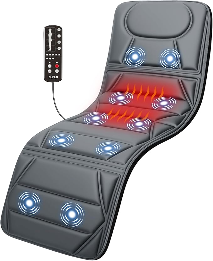 Full Body Massage Mat, Massage Pad with 10 Vibrating Motors for Pain Relief, Back Massager with Heat, Full Body Massage for Back, Lumbar,Leg, Gifts for Men Women, Long 67"