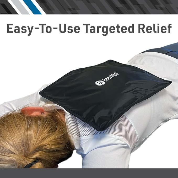BodyMed Reusable Gel Ice Pack Cold Compress for Back, Shoulder, Neck, & Knee - Professional Grade Cold Therapy for Injuries, Aches, Swelling, Bruises, Sprains - 12 in. x 7 in. (Half)
