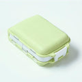 8 Compartment Pill Organizer - Travel Size Portable Daily Weekly Medication Box (4 x 2.6 x 1.37 inches) - Durable Fiber Material, Leakproof Design for Vitamins, Supplements & Pills (Green)