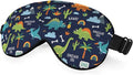 Cartoon Dinosaur Eye Mask Sleeping Mask Cute Animal Rainbow Tree Bones Blue Green Sleep Masks Silky Soft Eye Cover for Women Men Shading Blindfold for Air Travel Sleeping
