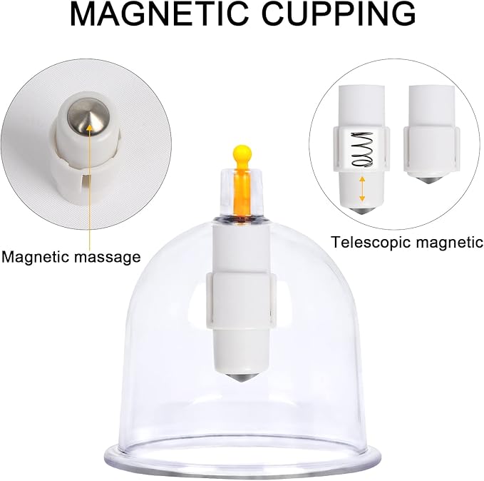 ZILAMPU Electric Cupping Therapy Set, Portable Chinese Cupping Therapy Machine with Pump, Electric Body Massage Scraping Care Device Kit with 4 Vacuum Suction Cups for Homeuse