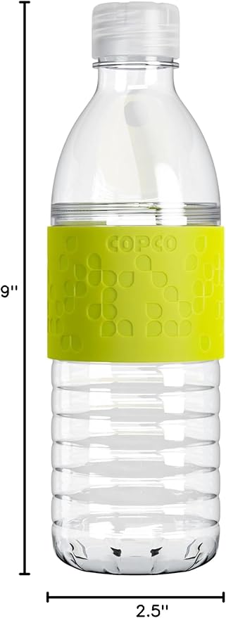 Copco Hydra 16.9 oz Water Bottle – Leak Proof, Tritan Durable, BPA Free, Dishwasher Safe, Twist Open Body for Ice & Easy Cleaning, Silicone Non-Slip Grip, Portable for Gym & Office (Lime Green)