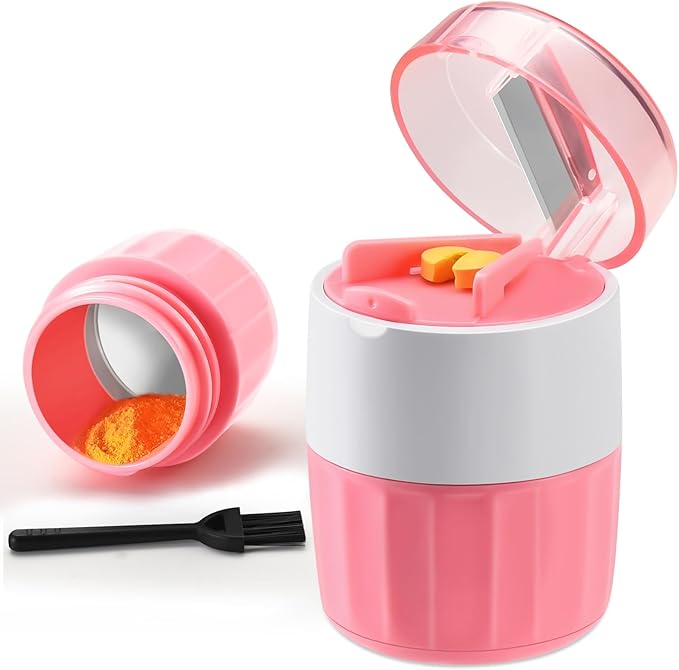 Pill Cutter, Crusher and Grinder, Splitter Accurate and Easy Cutting, Stainless Steel Blade, Perfect for Travel, Ideal for Purse or Pocket, Daily Usage, Ideal for Medication (Pink)