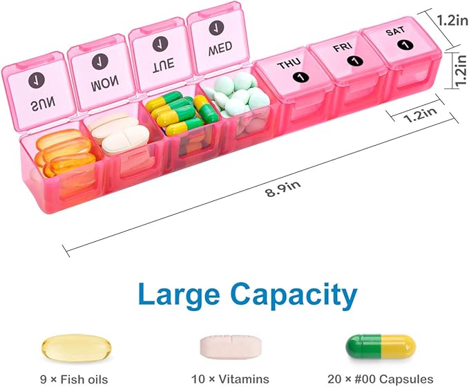 DANYING XL Monthly Pill Organizer 1 Time a Day with Dust-Proof Case, Extra Large 4 Weeks Pill Box Once a Day, 28 Days Pill Container 1 Per Day, Weekly Vitamin Case, Daily Medicine Organizer