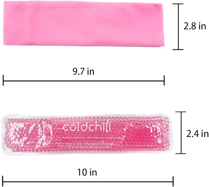Reusable Perineal Ice Packs for Postpartum & Hemorrhoid Pain Relief, Hot & Cold Pack for Women After Pregnancy, 2 Ice Pack and 3 Cover. (Pink)