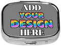 Custom Medicine Pill Organizer, Medicine Pill Box Case Container Travel Pill Holder Vitamin for Purse Med Wallet Portable Mini Pastillero Square, Gray, Customized Gifts