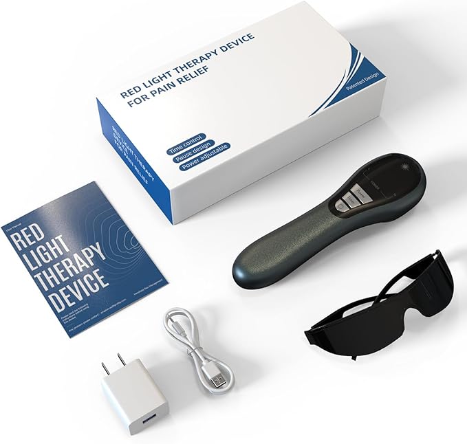Handheld Red Light Therapy Device, Portable Near Infrared Light Therapy for Body, 650nm & 808nm Wireless Red Light Therapy Wand for Pain Relief Joint, Muscle Pain for Dogs & Humans