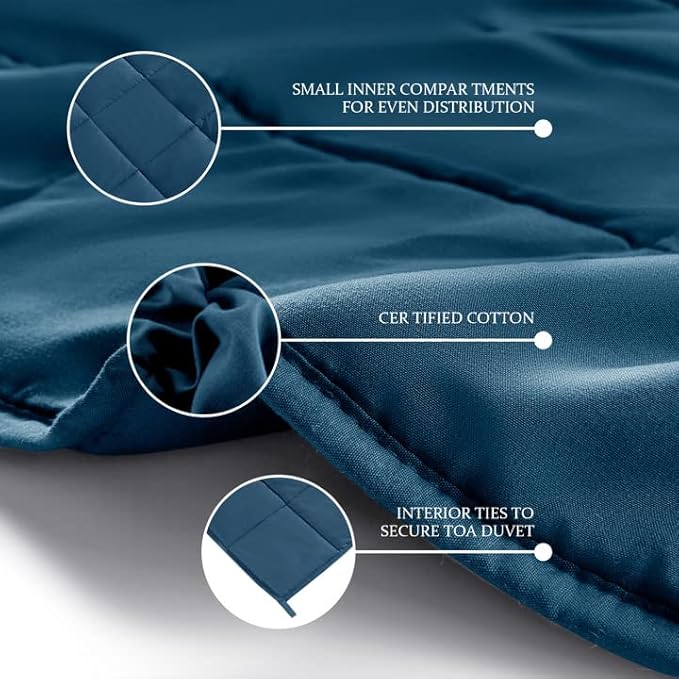 CYMULA Weighted Blanket for Adults (20lbs 60"x80" Queen Size) - Cooling Breathable Heavy Blankets for Summer Winter - Ultra Microfiber Soft Comfort Throw with Glass Beads - Gifts for Men/Women