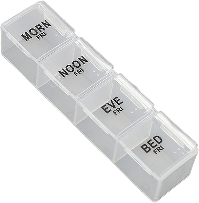 Organizer Box, Portable Large Compartment Monthly Organizer 4 Times A Day with Removable Individual Containers, Travel Box Organizer for Vitamin, Fish Oil
