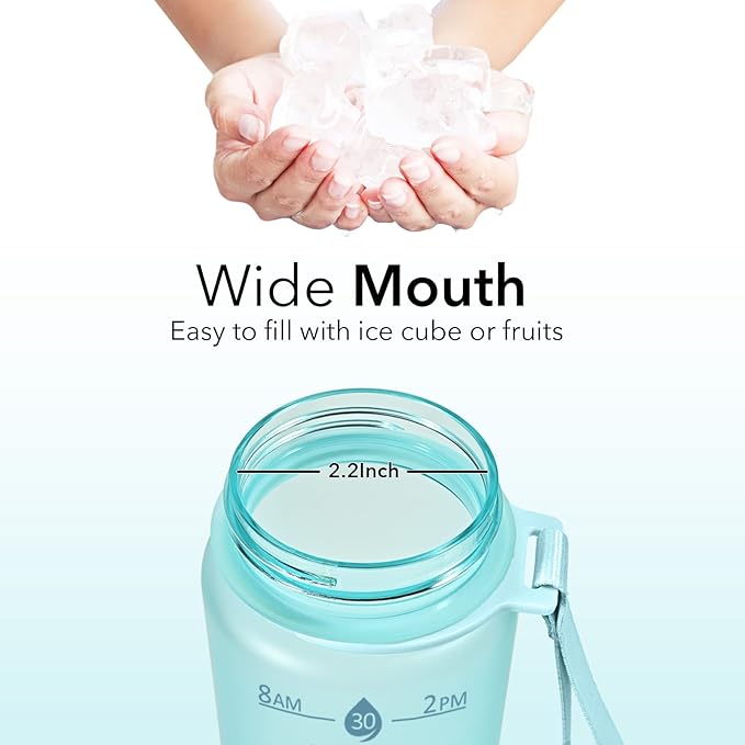 Hyeta 32oz Water Bottles with Straw - Stay Motivated and Hydrated with Convenient Times to Drink Markings, Durable, Leak-proof