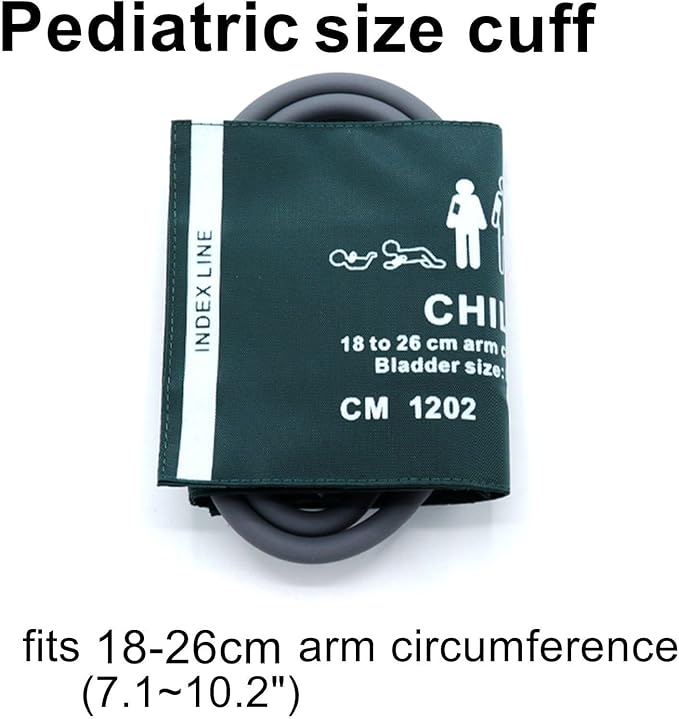 NIBP Cuff with BP18 Connectors for Child, 18-26 cm Reusable Dual Tube Nylon Replacement BP Cuff with Inner Airbag for Blood Pressure Monitor Machine