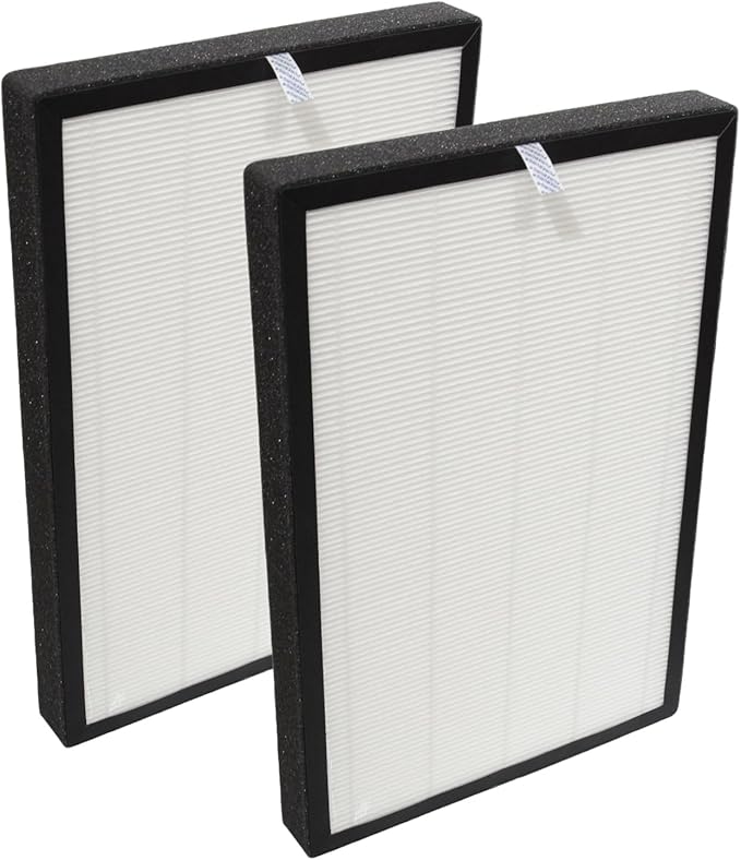 PUREBURG Replacement Filter Compatible with newpad KJ-460 Air Purifier, 2-Pack H13 HEPA Activated Carbon 2-in-1 3-Stage Filtration