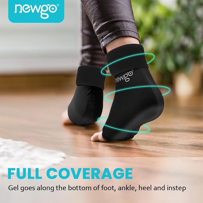 NEWGO Ankle Ice Pack for Injuries Reusable Ice & Hot Therapy, Cold Compression Ice Pack for Sprained Ankle - 2 Pack